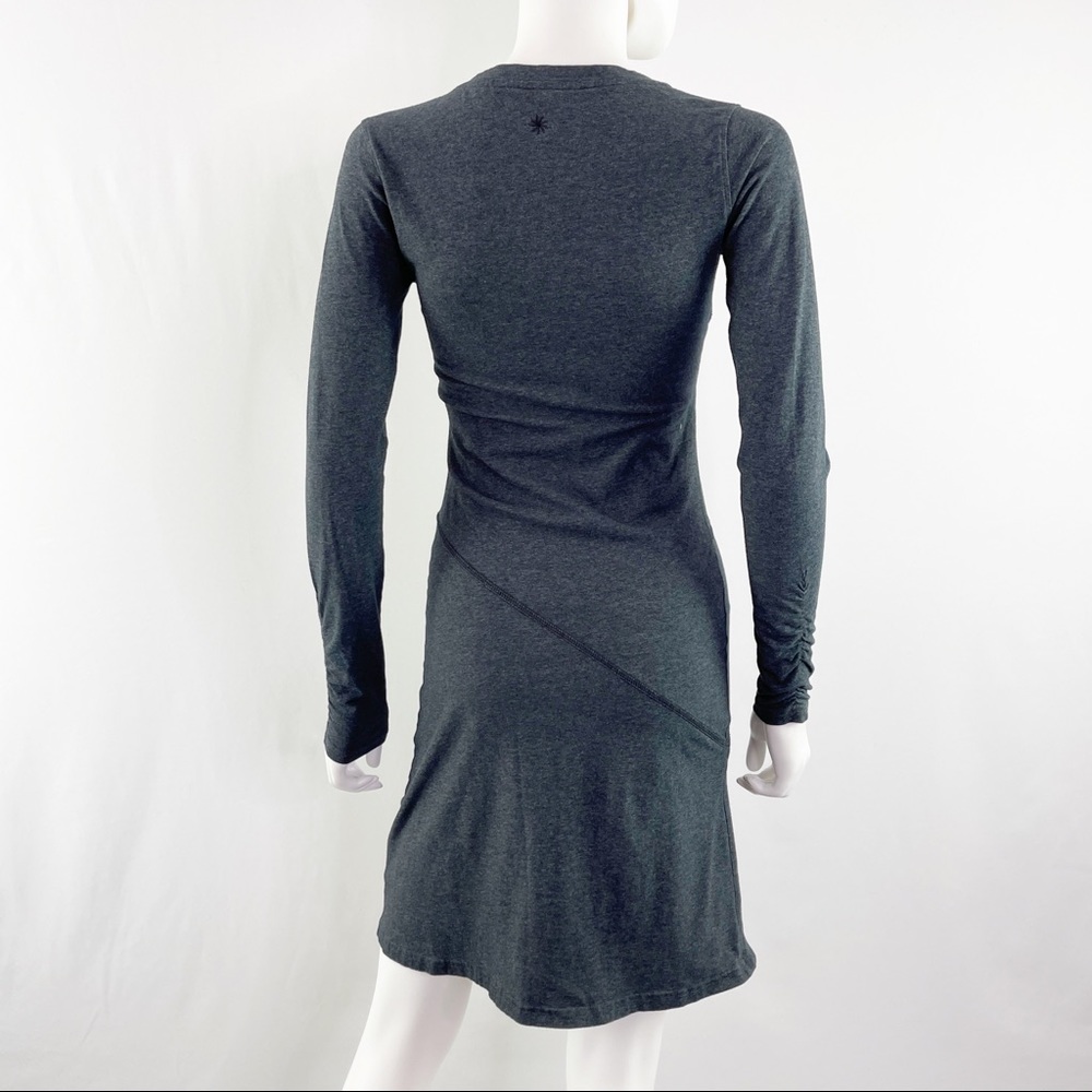 Athleta Size XXS Charcoal Gray Long Sleeve SUNBURST Dress Stretch - Picture 8 of 10